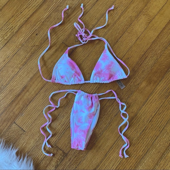 Princess Polly Other - ❌SOLD❌ Pink Tie Die Bikini Set